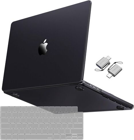 MOSISO Compatible with MacBook Pro 14 inch Case 2025-2021 M4 M3 M2 M1 A3112 A3185 A3401 A2918 A2992 A2779 A2442, Ultra-Thin Natural Original Color Hard Shell&Keyboard Cover&Type C, Space Black Clear in Kuwait