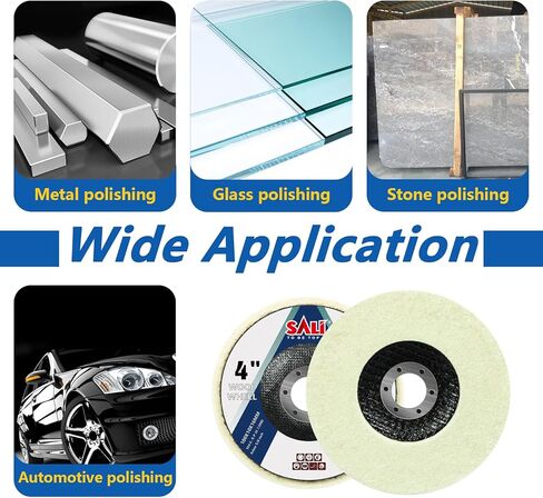 SALI 10 Pcs 4 Inch Wool Felt Polishing Wheel Disc Wool Polishing Wheel Disc for 4" Angle Grinder Felt Grinder Polishing Wheel Arbor 5/8" for Metal, Marble Stone, Furniture, Car in Kuwait