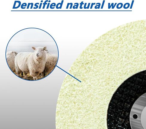 SALI 10 Pcs 4 Inch Wool Felt Polishing Wheel Disc Wool Polishing Wheel Disc for 4" Angle Grinder Felt Grinder Polishing Wheel Arbor 5/8" for Metal, Marble Stone, Furniture, Car in Kuwait