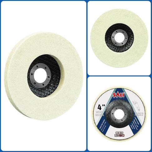 SALI 10 Pcs 4 Inch Wool Felt Polishing Wheel Disc Wool Polishing Wheel Disc for 4" Angle Grinder Felt Grinder Polishing Wheel Arbor 5/8" for Metal, Marble Stone, Furniture, Car in Kuwait