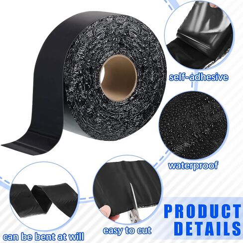 2 Rolls Asphalt Crack Tape Asphalt Crack Filler Asphalt Joint Repair Tape Driveway Crack Sealer for Parking Roof Asphalt Cement Road, 50 Feet Each Roll (2 Inch) in Saudi Arabia