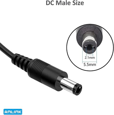 4 Pack Black 1 Female to 4 Male 5.5mm*2.1mm DC Power Splitter Cable, 1 to 4 Way DC Power Output Y Adapter Cable Cord for CCTV Cameras Router LED Light Strip and More (4 Pack, 1 to 4 Way) in Kuwait