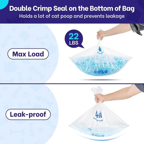 16 Count Litter Box Liners, Litter Robot 4 & 3 Waste Bags, Cat Litter Bags for Self Cleaning Litter Box, Transparent Litter Box Bags, 9-11 Gallon Capacity, Pre-Separated (26.7" x 23.6") in Saudi Arabia