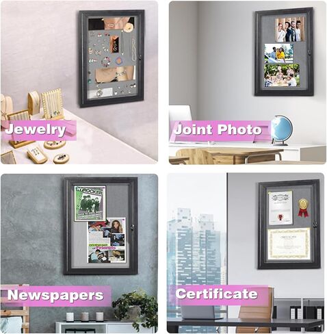 Enclosed Bulletin Board, Lockable Enclosed Cork Bulletin Boards with Locking, Waterproof Cork Noticeboard Wall Display Case in Saudi Arabia