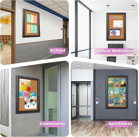Enclosed Bulletin Board, Lockable Enclosed Cork Bulletin Boards with Locking, Waterproof Cork Noticeboard Wall Display Case in Saudi Arabia
