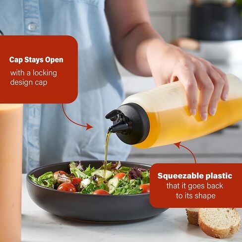 4 Pack Condiment Squeeze Bottles for Sauces - 24 Oz Squirt Bottles for Liquids, Easy Pour Sauce Bottles with Leak Proof Snap Cap, Condiment Bottles, Plastic Squeeze Bottles for Liquids, Ketchup, Oil in Saudi Arabia