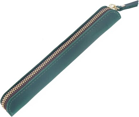Retro Crazy Horse Leature Leather Stationery Pencily Case Storage Bag box Disual Stageery Box (Green) in Kuwait