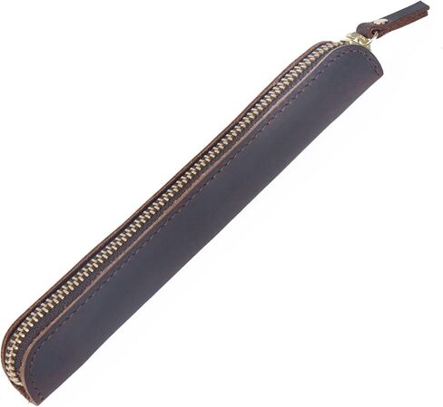 Retro Crazy Horse Leature Leather Stationery Pencily Case Storage Bag box Disual Stageery Box (Green) in Kuwait
