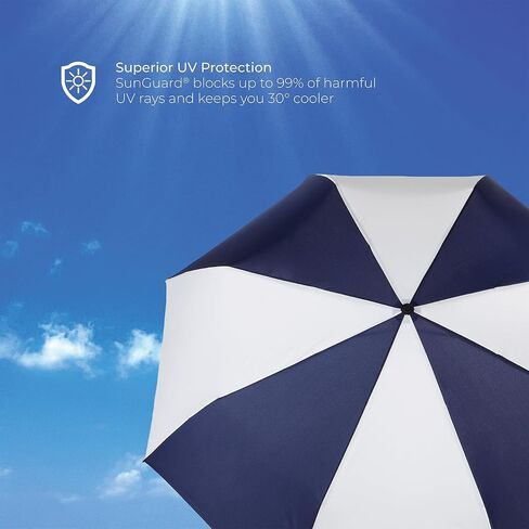Totes Blue Line Golf Size Auto Open/Close Umbrella, Water Repellent Canopy, Black in Kuwait