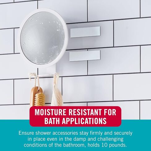 VELCRO Brand Kitchen and Bath Mounting Strips. Moisture Resistant for Hanging Shower Caddy, Shelves, Bathroom Decor. 12pk Strips. Holds 10 pounds. Easy Peel and Stick Application, White in Saudi Arabia