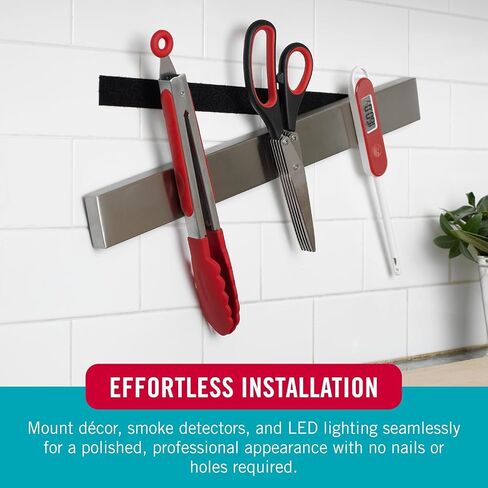 VELCRO Brand Kitchen and Bath Mounting Strips. Moisture Resistant for Hanging Shower Caddy, Shelves, Bathroom Decor. 12pk Strips. Holds 10 pounds. Easy Peel and Stick Application, White in Saudi Arabia