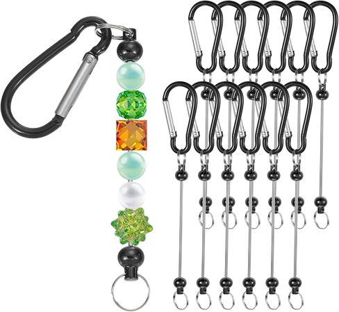 PATIKIL Beadable Keychain Bars, 12 Pcs Metal Beaded Keychain Blanks Bulk Making Supplies Kit with Snap Hook for Pendant DIY in Saudi Arabia