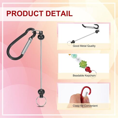 PATIKIL Beadable Keychain Bars, 12 Pcs Metal Beaded Keychain Blanks Bulk Making Supplies Kit with Snap Hook for Pendant DIY in Saudi Arabia