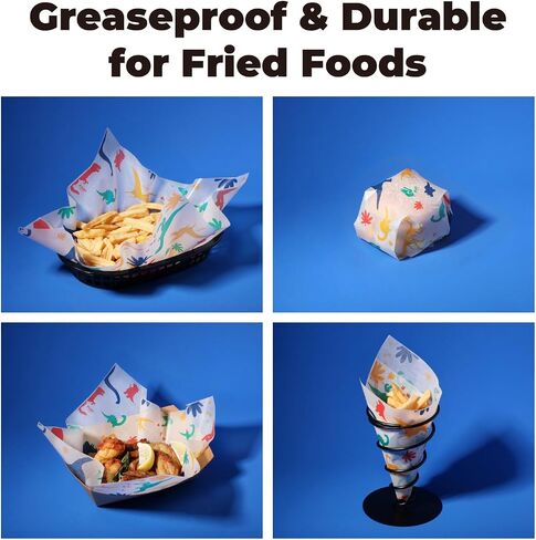 [250 Sheets] 12x12" Deli Paper Sheets, Newsprint Dry Waxed Paper, Waterproof Sandwich Wrapping, Grease-Proof Wax Paper for Food Basket, Picnic, Barbecue, Restaurants, Burgers, Fries in Kuwait