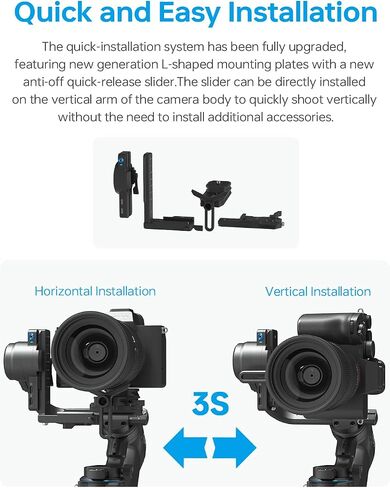 FeiyuTech SCORP 2 Combo[Official]Camera Gimbal Stabilizer, Built-in AI Tracker,Upgrade Joystick&Touch Screen,Max 5.51lbs, fits Sony/Canon/Nikon/Fujifilm Mirrorless&DSLR Camera,Native Vertical Shooting in Saudi Arabia
