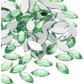 GEMS Marquise Patikil ، 100 PCS 15x7mm أكريليك أحجار الراين المسطحة الخلفية Navette Horse Gems Crystal لعمل المجوهرات صنع مركبة DIY ، أبيض