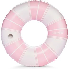Funboy Giant Vintage Yellow Stripe Poolable Pool مع حامل كوب 48 بوصة تطفو على البالغين للبالغين ألعاب المسبح الداخلية حلقات السباحة إكسسوارات حمام سباحة