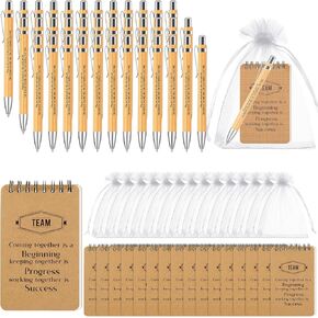 Fulmoon 108 Pcs Employee Appreciation Gifts Set Team Gifts Includes 36 Notepad 36 Retractable Pen 36 Organza Bags Going Away Retirement Graduation Gift for Team Member Coworker Staff