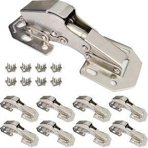 12-Pack Soft Close Hidden Hinges for Cabinet Doors, Slow Close Frameless Cabinet Hinges Concealed Surface Mount Hinges