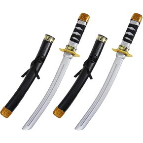 zonzxcv 2 Pcs Plastic Samurai Sword Katana Sword Toy Sword Prop Plastic Sword Katana Cosplay 16.5" (Style A)