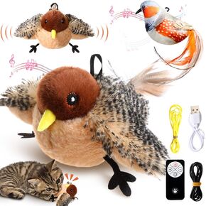 Hydren 2 PCS لعبة الطفرة القطة للقطط الداخلية بالملل USB الأجنحة المتنازع عليها لعبة الطيور الطي لممارسة Kitten Kitty ، قابلة لإعادة الشحن والتفاعلية