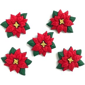 أزرار واف وزر أكثر من poinsettias ، واحد