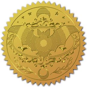 Craspire 2 "Gold Foil Sticker Halloween 100pcs شهادة الأختام الذهب المقفص بالمجموعة القمر جولة ملصقات ختم رقائق منقوشة للأظرف جوائز دبلومت بطاقة الدبلوم