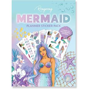Rongrong Mermaid Sticker Pack للمخططين ، التقويمات ، المجلات والمشاريع - جودة متميزة ، قم بتحويل مخططك إلى ملحقات السكر - 10 صفحات تحت الماء - 10 صفحات