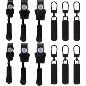 GEDEUBAN 12 PCS Repair Kit Universal Zipper Fixer with 3 Different Sizes for Coats,Jackets,Luggage,Zip Fasteners