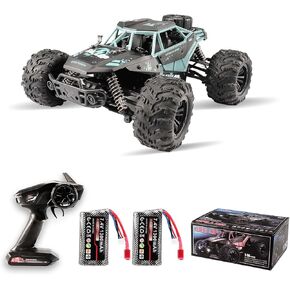 JAMING REMOTE CONTROL CAR ، 2.4 جيجا هرتز عالية السرعة متسابق 35 كم/ساعة RC CARS ، 1:16 شاحنة RC الانجراف على الطرق الوعرة مع المصباح الأمامي LED 4WD 390 Motor Electric Toys هدايا للأطفال والبالغين (الأخضر)