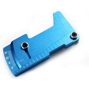 حاكم كينغفال المعدني القابل للتعديل 15 درجة RC Car Wheel الإطارات المقياس قياس الارتفاع أداة متوافقة مع 1/10 RC CAR (الأزرق)