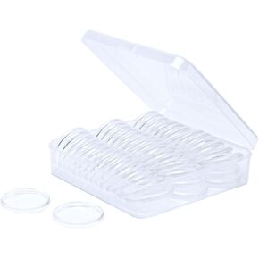 NatsumeBisics 50 Districion Discs Discs Discs ، Clear Discbound Discs مع حامل الصندوق 1.5 "حلقات الفطر ملحقات نظام ربط دفتر DIY (1.5")