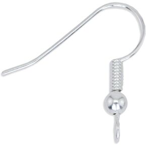 Beadalon Earwire Ball & Spring Silver Flated ، مطلي بالفضة الخالية من النيكل ، 20 قطعة