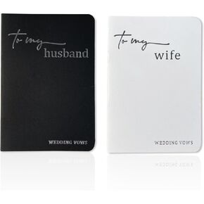 Hanvows Vow Books His and Hers ، Books Wedding Books with Silver Foil Lettering ، 5.9 "x3.9"
