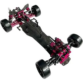 Alloy Carbon CF Chassis D5S Frame Kit Remodel Belt Drive Version 1/10 2Rear-Wheel Drift Car (Pink)