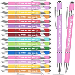 36 PCS Bunco Pen Bunco Let's Roll Ballpoint Pens مع شاشات Touch Touch Stylus Tips Funny Pens Point Point Smooth Artins Pens للاعبين (متعدد الألوان)