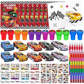 72 PCS Race Car Coloring Book Bolk ، Flags Flags Racing Party Form