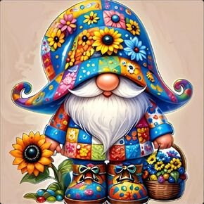 Gnome Diamond Art Painting Kits for Adults- Gnome Diamond Painting Kits for Adults, Gem Painting Kit for Home Wall Decoration Gift 14x14 Inch