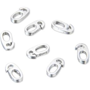 10pcs Adabele Authentic 925 Sterling Silver Hypoallergenic Pendant Clasp Split Hidden Loop Bail Clip 7.6mm (0.3 Inch) Small Tiny Strong for DIY Craft Jewelry Making SS231-1