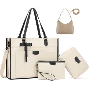 كيلي 3pcs canvas حمل الكمبيوتر المحمول حقيبة كتف جلدية 1pc مع حزام قابل للتعديل
