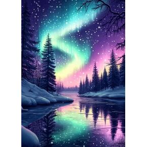 Cynqube hedangea in Glass 5D Diamond Painting Kit للبالغين - DIY Full Drill Diamond Art للمبتدئين - مجموعة Crystal Craft لتديين الجدار المنزلي (11.8x15.7 بوصة)