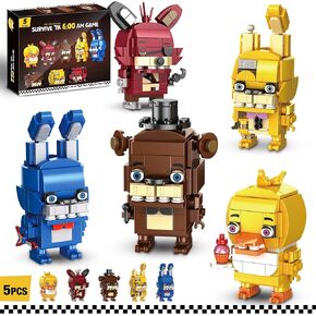 Five Nights Security Room Building Block Toy for Boys Age 8-12, Security Room Fredy Building Set Five Nights Game Toys Merch Suitable for Halloween Birthday Gift, 1388Pcs