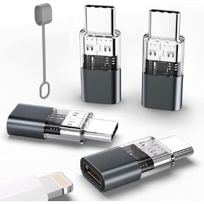 4 Pack Lightning to USB C Adapter for iPhone 15/16 Pro/16 Pro Max/Plus,Samsung S24 S23,iPad Air,Nintendo Switch,Fast Charging&Data Transfer,Type C Charger Connector Cable,for iPhone 15 Charger
