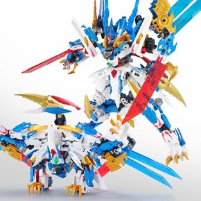 ألعاب Action Figure Building Mech ، 2in1 Tiger Tigning Transforming Robot Set ، تتحول إلى طراز النمر ، للبالغين الأولاد الذين تتراوح أعمارهم بين 8+ （515 قطعة） (النمر الأبيض)