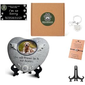 هدايا Moodmoon Dog Memorial لفقدان الكلب ، هدية تعاطف الحيوانات الأليفة ، حجر التذكاري للحيوانات الأليفة ، قطة الكلب التي تمر بتفتت سلة إحياء ذكرى الفجيعة لعائلة الأصدقاء (القلب)