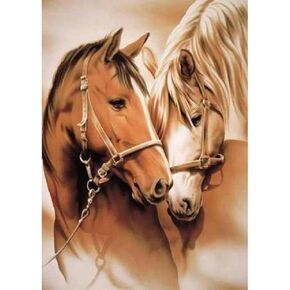JFYHAB 5D Horses Diamond Art Painting Kits للبالغين للفنون الماس للمبتدئين ، DIY عشاق الحفر الكامل Diamond Dots DIY GEM CRAINTS FOR DECED DECED 12X16 INCH