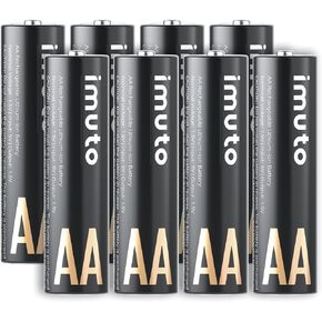 imuto Rechargeable Lithium AA Batteries with Fast Charger, 8 Pack 3000mWh High Capacity Double A Batteries, 1.5V Constant Output AA Li-ion Batteries, Recharge up to 1200x Times