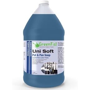 GreenFist Dish Soap Professional Detergent Liquid Pot & Pan Dish-Wash - Light or Heavy Use (1 Gallon Unisoft) (1 Gallon Green) (Green Dish Soap 1 Gallon)
