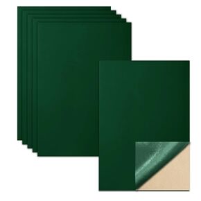 Biaungdo 6 PCS ملصقات ذاتية اللصق ، ورقة خضراء داكنة مع دعم لاصق ، 8 × 12 بوصة قشر النسيج وعصا الطرز لبطانات المجوهرات الحرفية الفنية (A4 الحجم)
