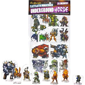 مصغرة بلاستيكية مسطحة Arcknight: حشد تحت الأرض ؛ 31 الفريدة الفريدة تحت عنوان MINIS ل DND 5E و Pathfinder ؛ التماثيل النحيفة بأسعار معقولة للأبراج المحصنة والتنين وألعاب RPG الأخرى الطاولة